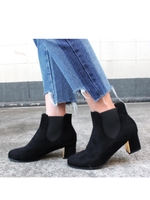 【chille anap】フェイクスウェ-ドサイドゴア ブーティー/BK