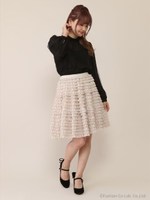 シフォンフリルスカート/ベージュ