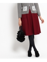 BIGポケ圧縮ウールフレアスカート/カーキ(027)