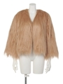 [GREED]LONG FUR Short Coat/BROWN