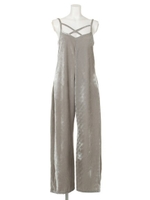 【ANAP】ベロアクロスデザインオールインワン/GRY