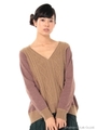 【OUTLET】アンゴラ混ニット×裏毛カットソー/ブラウン