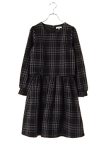 チェックドッキングワンピース/ネイビー