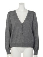 バックプリーツニット配色カーディガン/グリーン