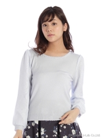 フェミニンレースお花ニットプルオーバー/ベビーピンク