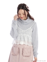 レースビスチェレイヤードシャギーTOPS/ブルー