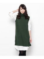 ロングベストレイヤードワンピース/ダークグレー(913)