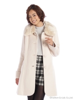 ワッフルステンカラーコート/オフホワイト