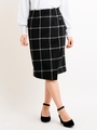 【relaxing line】チェック柄ラップ風スカート/ブラック柄