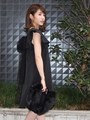 バックチュールリボンレディワンピース/GRY
