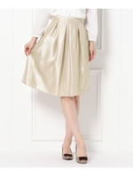 Aラインシャンタンスカート/ベージュ(052)