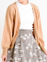 ビジュー釦カーデ/ベージュ