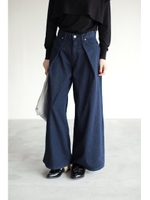 【AZUL by moussy】タックワイドデニム/NVY