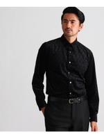 コーデュロイドットプリントシャツ/ブラック(119)