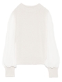 シースルースリーブニットプルオーバー/WHT