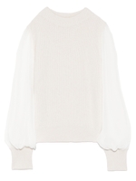 シースルースリーブニットプルオーバー/WHT
