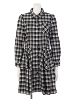 チェックシャツワンピース/オフホワイト