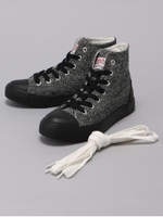 ハリスツイードヘリンボン柄ハイカットスニーカー/グレー