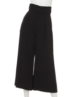 ベルト付ワイドパンツ(追加生産：ブラック・キャメル)/ブラック