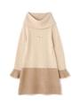 ポイントシャギーニットワンピ/ベージュ(040)