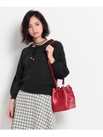 バルーン袖ケーブルニット/オフホワイト(003)