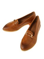 ゴールドバックルローファー/カーキ