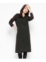 シェードフラワー切り替えワンピース/チャコールグレー(114)