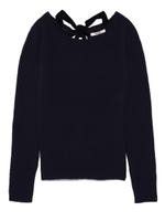 バックベロアリボンニットプルオーバー/NVY