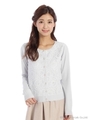 上品フラワーレースカーディガン/ライトブルー