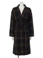 【chille anap】起毛チェックガウンコート/GRY