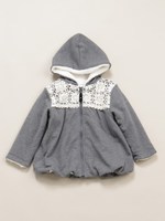 裏ボアフードパーカー/杢グレー