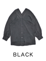 tencel loose shirt/BLACK
