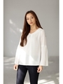 【AZUL by moussy】フロントタックフレアスリーブ長袖ブラウス/O/WHT