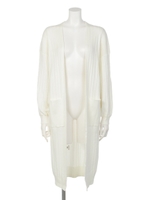 【Aunt Marie's】針抜き総針編みロングカーディガン/WHT