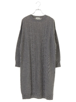 ケーブルニットワンピース/ネイビー