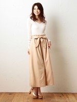 サイドスリットワイドパンツ/オフホワイト