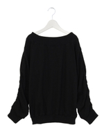 シャーリングスリーブスウェット/ブラック