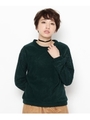 チョーカー付レース袖起毛リブプルオーバー/モスグリーン(024)