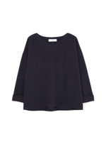 バックリボン起毛ストレッチブラウス/ネイビー(120)