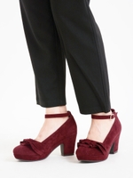 フリルパンプス/ボルドー