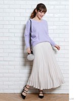 プリーツスカート/ベージュ