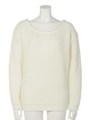 ボリュームローゲージニットTOP/WHT