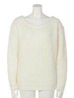 ボリュームローゲージニットTOP/WHT