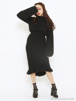 マーメイドニットワンピ/ブラック