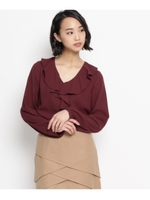 ラッフルフリルブラウス/ネイビー(093)