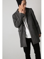 【AZUL by moussy】ツイードフリースチェスターコート/GRY