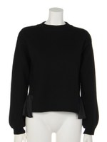 裾フリルニットPO/ブラック