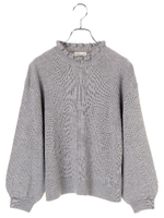 袖ボリュームビジューニットプルオーバー/アイボリー