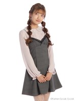 グレンチェックキャミOP/ブラック