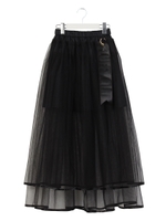 ロゴタグチュールスカート/ホワイト